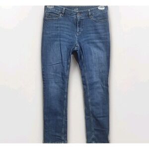 J Jill Authentic Fit Slim Straight Leg Jeans Size 4 x 29 Low Rise Dark Wash